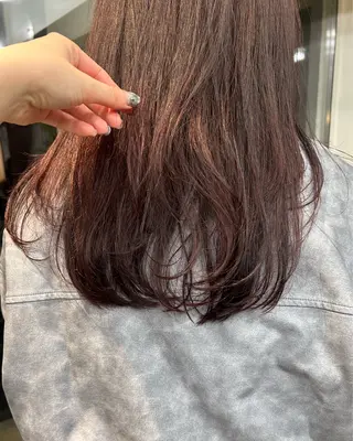 セミロング カラー じゅわっと暖色カラー 🍊Moemiのヘアスタイル