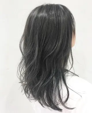 セミロング カラー パーマ ヘアアレンジ マツエク・マツパ 韓国ヘア/レイヤー /透明感カラー❤️のヘアスタイル