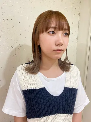 ミディアム カラー 竹内 柚子のヘアスタイル