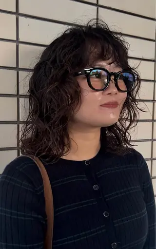 ミディアム パーマ デザインパーマ/ カット/nanaのヘアスタイル