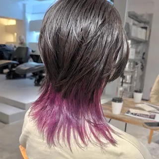 ロング カラー ナチュラルカラー/ ハイトーン AMIのヘアスタイル