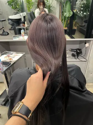 ロング カラー レイヤーカット/ 酸性ストレート梅田のヘアスタイル