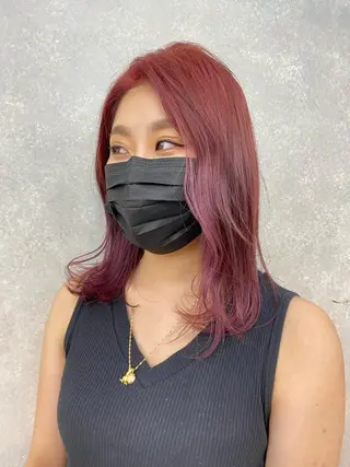 セミロング カラー 顔周りカット/透明感 カラー✂️MEIのヘアスタイル