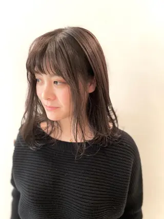 セミロング カラー 平田 健一のヘアスタイル