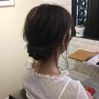 ミディアム ヘアアレンジ 薬院:今泉/上川美幸 ボブ/顔周りレイヤーのヘアスタイル