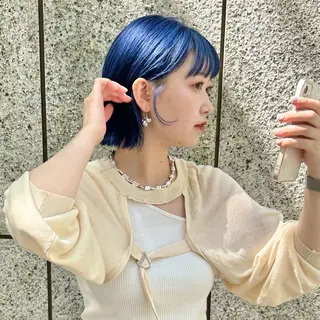 ショート カラー ハイトーン/ブリーチ 似合せカット/パーマのヘアスタイル
