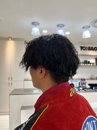 ショート パーマ メンズ 小野 達己のヘアスタイル