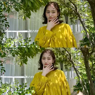 ミディアム カラー yard.長田 唯のヘアスタイル