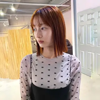 ミディアム カラー アオイ🩵暖色 /まろやかカラーのヘアスタイル