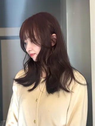 セミロング カラー ワンカールで盛れる レイヤー🎀Macoのヘアスタイル