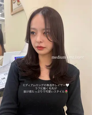 ロング レイヤーカット/髪質 改善/momo🎀のヘアスタイル