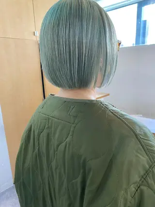 ショート カラー 森貴裕/ベージュ/ パーマ/オリーブのヘアスタイル