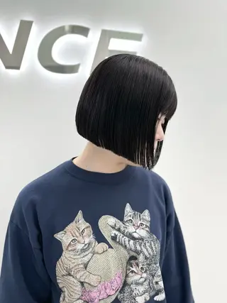 ショート カラー ヘアアレンジ 縮毛矯正🤍 盛れるボブ/ひかりのヘアスタイル