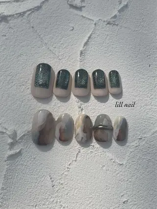 ミディアム pllia beautyのネイルデザイン