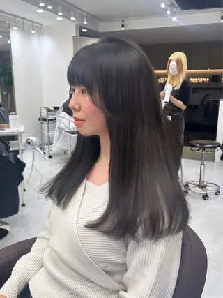セミロング カラー 横浜美容室/透明感 カラー/レイヤーのヘアスタイル