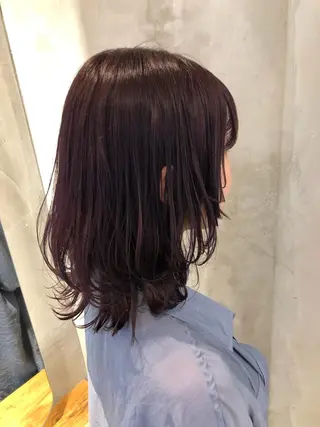 ミディアム カラー パーマ ヘアアレンジ 顔周りカット・相談 レイヤーも◎しずくのヘアスタイル