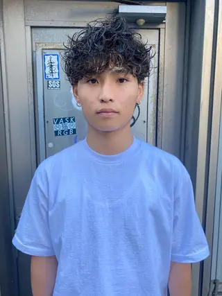 ショート カラー パーマ メンズ 💈メンズ短髪特化 ✂︎伊藤大輝💈のヘアスタイル