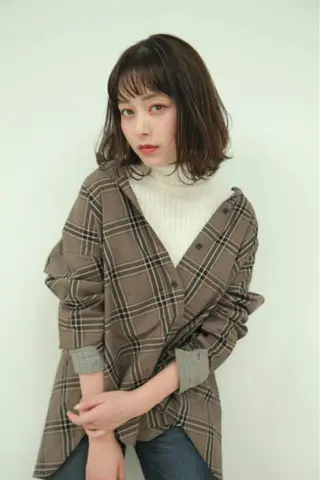 ミディアム カラー パーマ ヘアアレンジ メンズ キッズ ネイル マツエク・マツパ EnBlesS西宮 マンツーマン神道有基のヘアスタイル