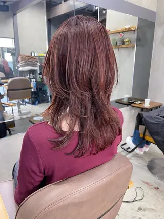 ミディアム カラー AiM 大名　似合わせカットのヘアスタイル