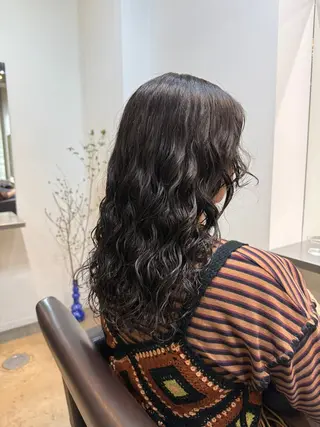 セミロング 🌿朝5分でお洒落 パーマスタイル🌿のヘアスタイル