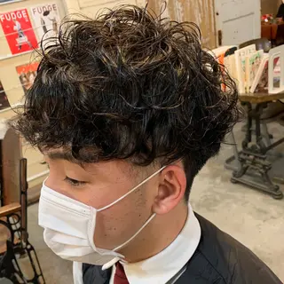 ショート カラー パーマ メンズ 高評価/パーマ平塚 章悟【tetsu】のヘアスタイル