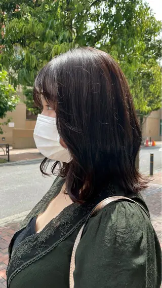 ミディアム カラー yumemiレイヤー ‎✴︎ 透明感カラーのヘアスタイル