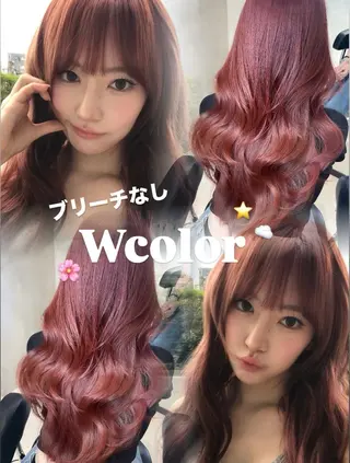 ロング カラー 韓国×ワンホン 艶カラー/ハヅキ🎀のヘアスタイル
