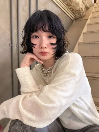 ミディアム パーマ 松尾/パーマ/堀江 心斎橋/なんばのヘアスタイル