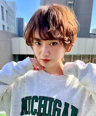 ショート パーマ 【似合わせ・レイヤー ・パーマ】海気のヘアスタイル