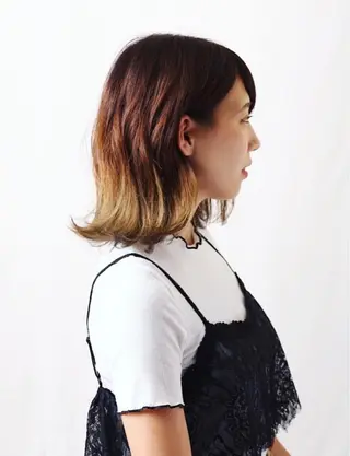 ミディアム カラー 松村 未央のヘアスタイル