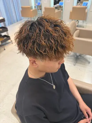 ショート カラー パーマ ヘアアレンジ メンズ キッズ 【メンズパーマ特化】 壱岐祥一朗のヘアスタイル