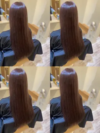 ロング カラー 金島 青のヘアスタイル