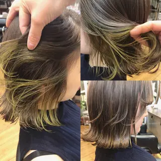 ショート 白髪ぼかし×デザイン 🕊️🫧ホウジョウのヘアスタイル