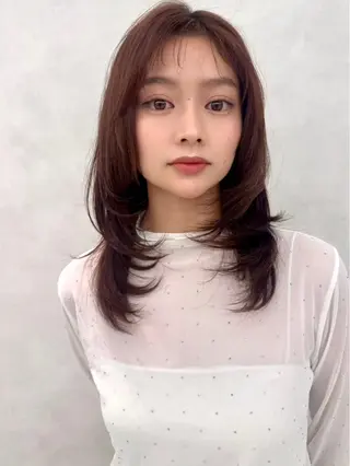 ロング 🇰🇷韓国レイヤー ケアカラー／田川佑紀のヘアスタイル