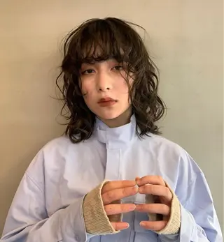 ミディアム パーマ 長江 績のヘアスタイル