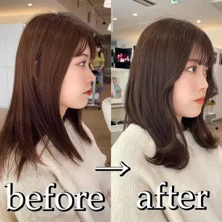 ミディアム 似合わせカット 迫留由弥のヘアスタイル