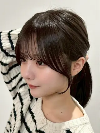 ロング カラー ✨顔まわりカット ✨渋谷人気No.1✨のヘアスタイル