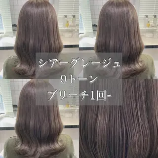セミロング カラー ヘアアレンジ トレンドモテカラー 🩷色落ちまで可愛くのヘアスタイル
