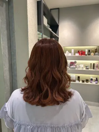 セミロング ツヤカラー🧸💫 のりかのヘアスタイル