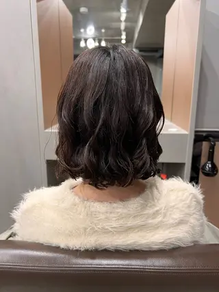 ミディアム パーマ ショートボブ/似合 わせショート/表参道のヘアスタイル