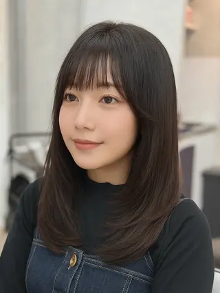 セミロング ✨レイヤーカット✨ 顔まわり✂️鎌倉楓麻のヘアスタイル