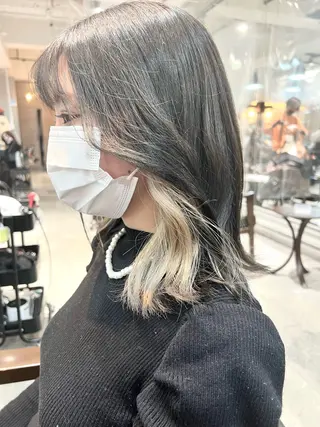 ミディアム カラー 🌈インナーカラー ‘ショウマ’🌈のヘアスタイル