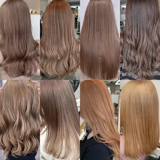 ミディアム カラー Lull1人美容室 バレイヤージュのヘアスタイル
