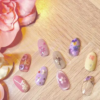 ショート カラー ネイル 森 瑞紀のネイルデザイン