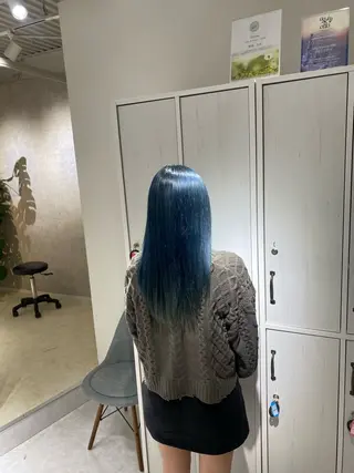 ロング カラー 縮毛矯正とレイヤー カット/杉村凜汰郎のヘアスタイル