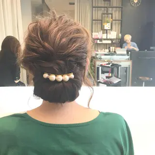 ミディアム ヘアアレンジ 西川 ヒロキのヘアスタイル