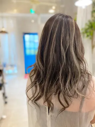セミロング カラー ヘアアレンジ 次世代シールエクステ 錦糸町 小泉 朋之のヘアスタイル