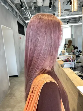 ロング カラー ハイトーン×レイヤー ／遠藤将太のヘアスタイル