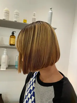 ミディアム カラー HITOMI 福岡パーマのヘアスタイル