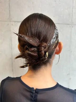 ミディアム ヘアアレンジ 勝野 麻美のヘアスタイル